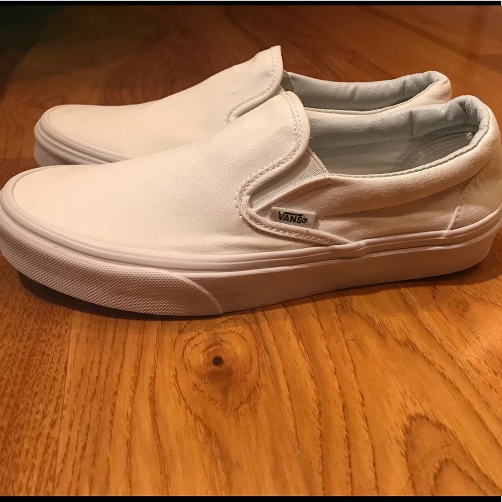 White Slip-On Vans